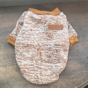 Brown & White Dog Sweater | XXS | Cozy Knit Pet Pullover